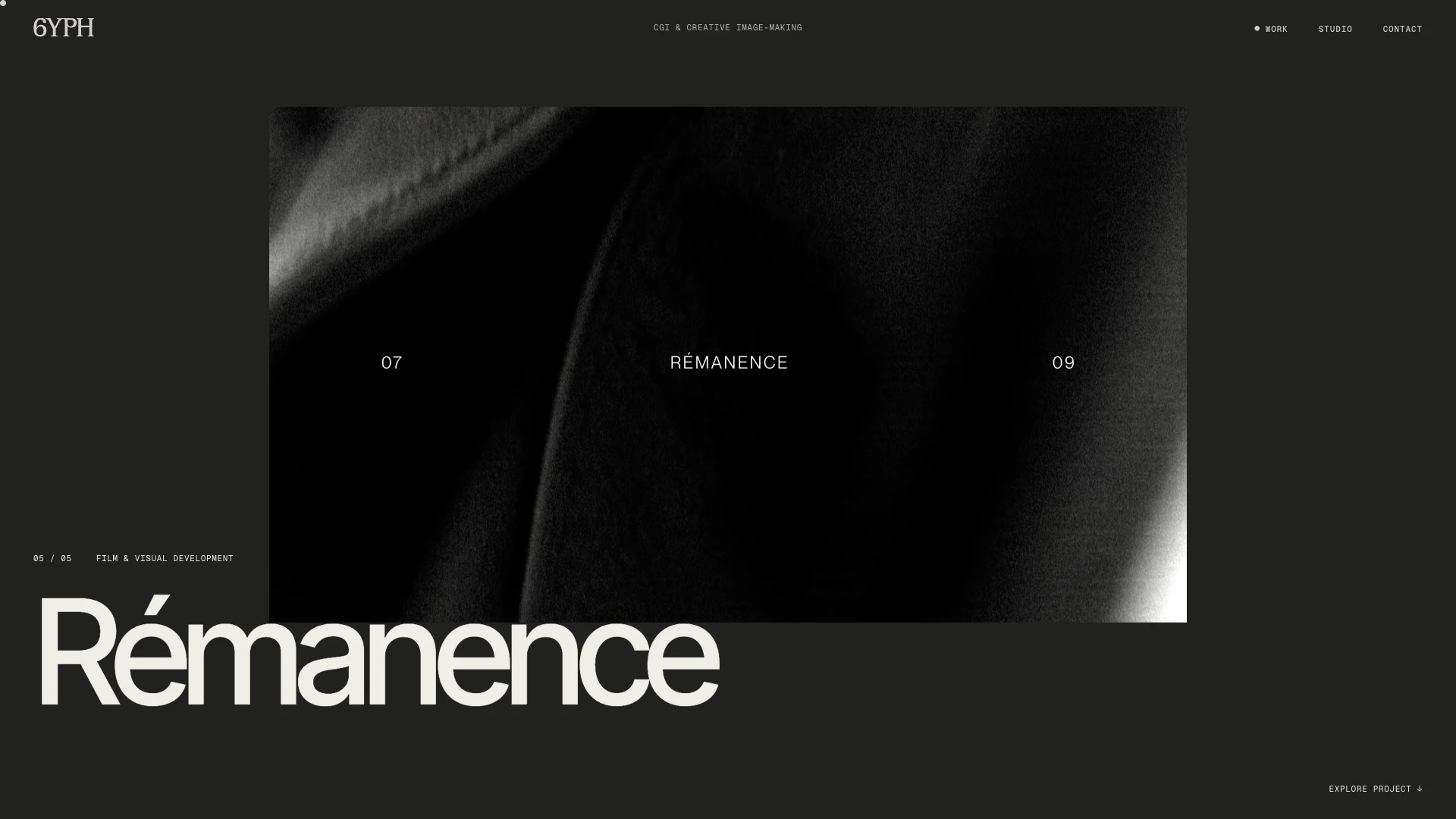 Rémanence opens with its original monochrome 07 / RÉMANENCE / 09 visual