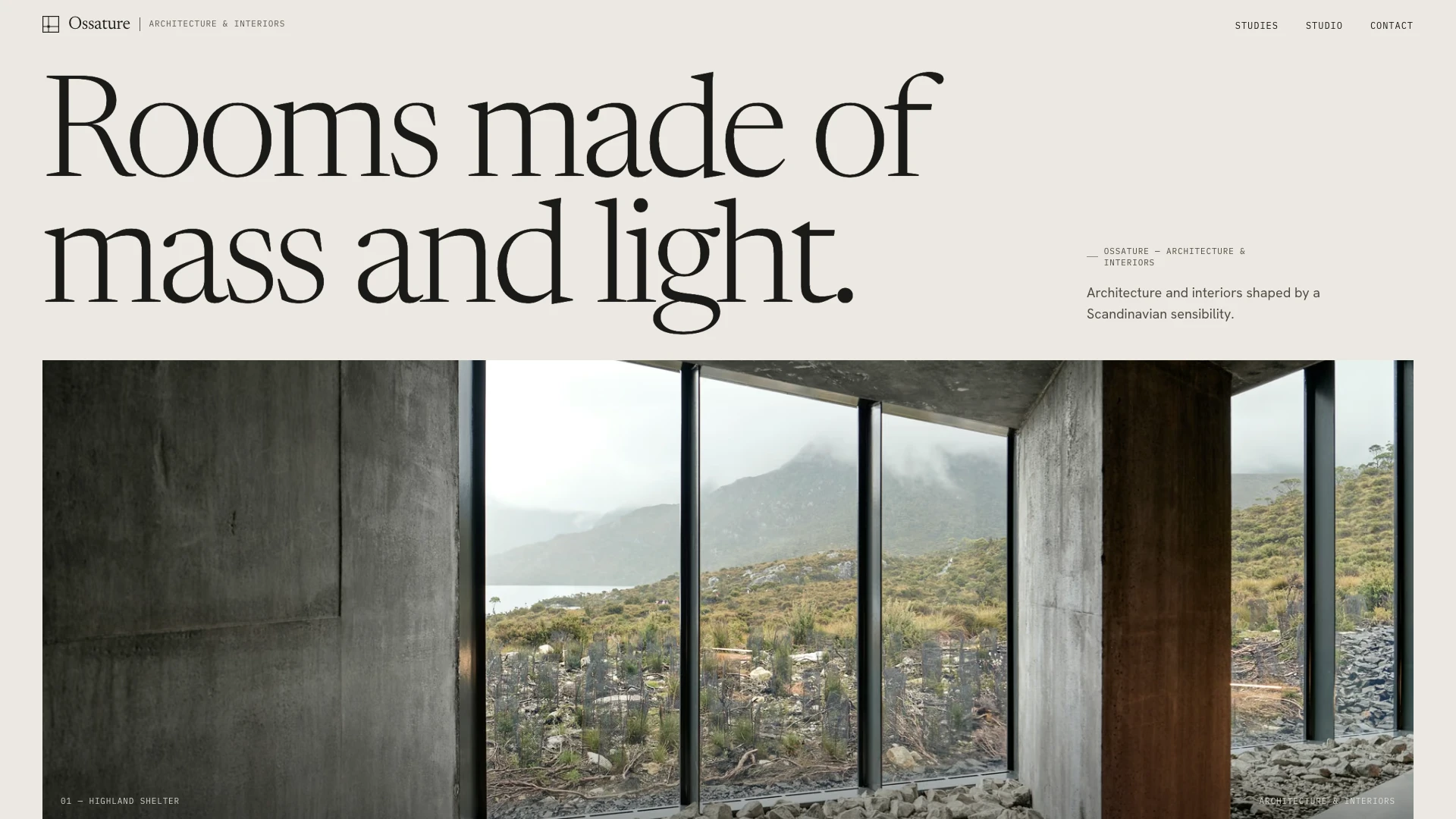 OSSATURE — Material. Proportion. Light.
