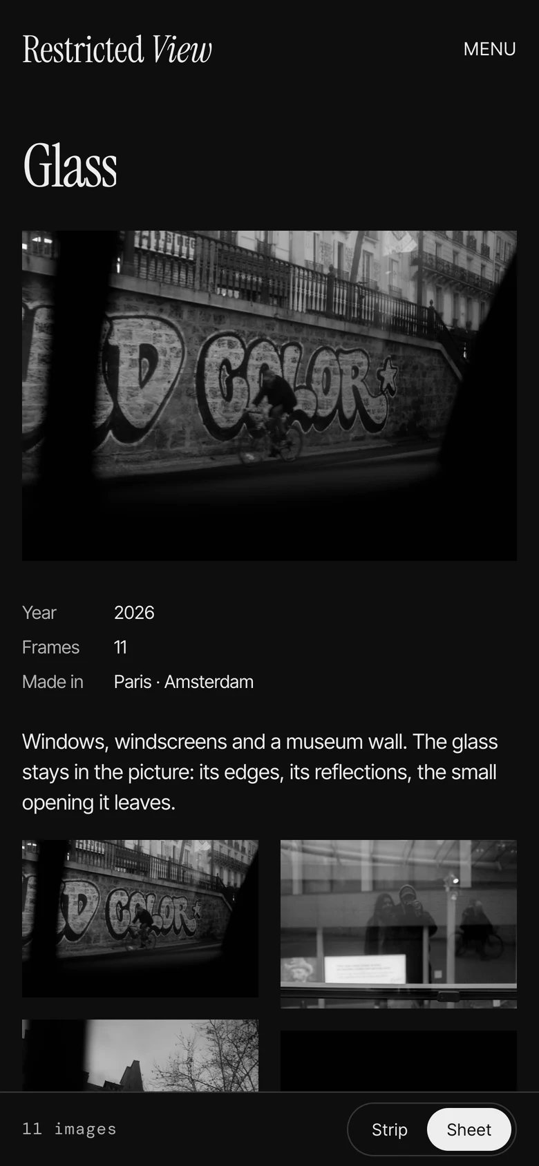 Mobile Glass series contact sheet